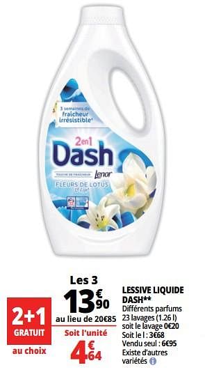 Promoties Lessive liquide dash - Dash - Geldig van 14/08/2018 tot 21/08/2018 bij Auchan