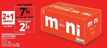 Promotions Minifrigopack coca cola fanta ou sprite - Coca Cola - Valide de 14/08/2018 à 21/08/2018 chez Auchan Ronq