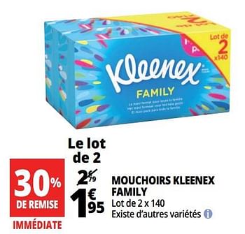 Promotions Mouchoirs kleenex family - Kleenex - Valide de 14/08/2018 à 21/08/2018 chez Auchan Ronq