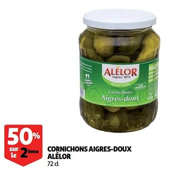 Promotions Cornichons aigres-doux alélor - Alélor - Valide de 14/08/2018 à 21/08/2018 chez Auchan Ronq