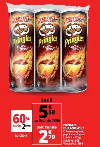 Promotions Pringles hot and spicy - Pringles - Valide de 14/08/2018 à 21/08/2018 chez Auchan Ronq
