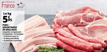 Promoties Porc : assortiment de grillades - Huismerk - Auchan - Geldig van 14/08/2018 tot 21/08/2018 bij Auchan