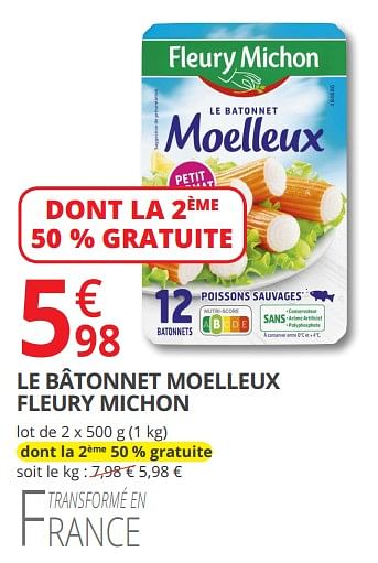 Promotions Le bâtonnet moelleux fleury michon - Fleury Michon - Valide de 15/08/2018 à 26/08/2018 chez Auchan Ronq