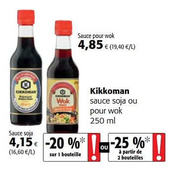 Promoties Kikkoman sauce soja ou pour wok - Kikkoman - Geldig van 16/08/2018 tot 28/08/2018 bij Colruyt
