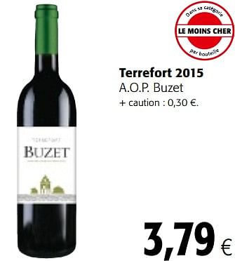 Promoties Terrefort 2015 a.o.p. buzet - Rode wijnen - Geldig van 16/08/2018 tot 28/08/2018 bij Colruyt