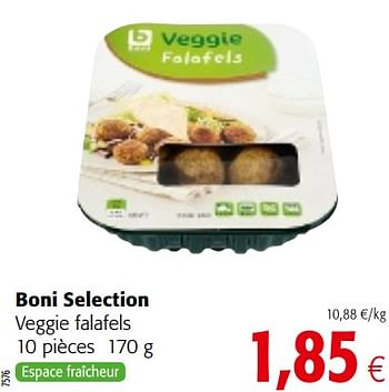 Promotions Boni selection veggie falafels - Boni - Valide de 16/08/2018 à 28/08/2018 chez Colruyt