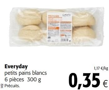 Promoties Everyday petits pains blancs - Everyday - Geldig van 16/08/2018 tot 28/08/2018 bij Colruyt