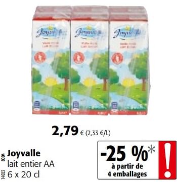Promotions Joyvalle lait entier aa - Joyvalle - Valide de 16/08/2018 à 28/08/2018 chez Colruyt