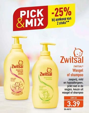 Promoties Wasgel of shampoo - Zwitsal - Geldig van 20/08/2018 tot 25/08/2018 bij Aldi