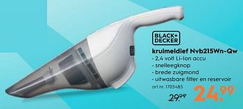 Promoties Black + decker kruimeldief nvb215wn-qw - Black & Decker - Geldig van 15/08/2018 tot 28/08/2018 bij Blokker
