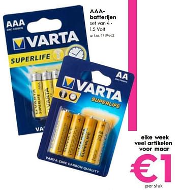 Promoties Aaa of aa batterijen - Varta - Geldig van 15/08/2018 tot 28/08/2018 bij Blokker