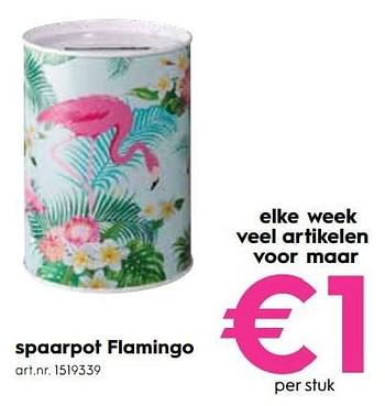 Promoties Spaarpot flamingo - Huismerk - Blokker - Geldig van 15/08/2018 tot 28/08/2018 bij Blokker