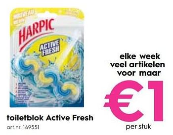 Promoties Toiletblok active fresh - Harpic - Geldig van 15/08/2018 tot 28/08/2018 bij Blokker