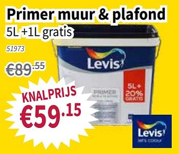Promotions Primer muur + plafond - Levis - Valide de 16/08/2018 à 29/08/2018 chez Cevo Market