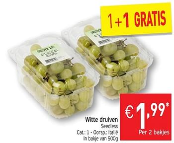 Promoties Witte druiven seedless - Huismerk - Intermarche - Geldig van 21/08/2018 tot 26/08/2018 bij Intermarche