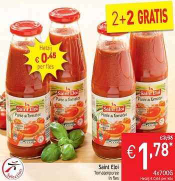 Promoties Saint eloi tomatenpuree in fles - Saint Eloi - Geldig van 21/08/2018 tot 26/08/2018 bij Intermarche