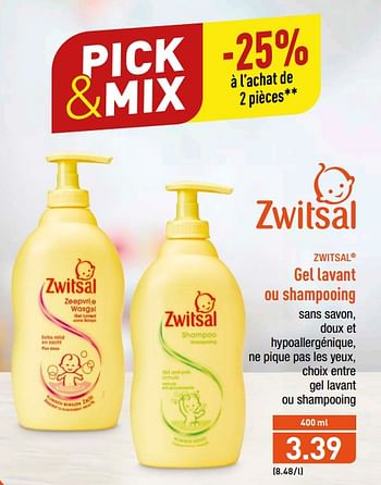 Promoties Gel lavant ou shampooing - Zwitsal - Geldig van 20/08/2018 tot 25/08/2018 bij Aldi