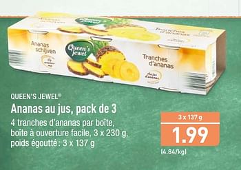 Promoties Ananas au jus - Queen's Jewel - Geldig van 20/08/2018 tot 25/08/2018 bij Aldi