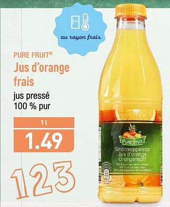 Promotions Jus d`orange frais - Pure Fruit - Valide de 20/08/2018 à 25/08/2018 chez Aldi