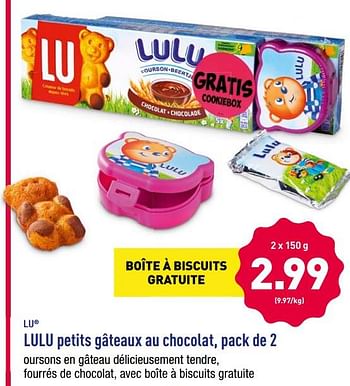 Lu Lulu Petits Gateaux Au Chocolat En Promotion Chez Aldi