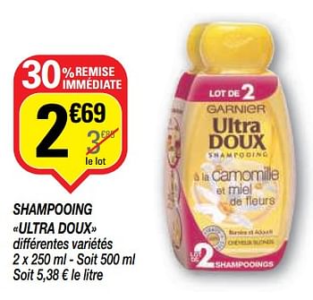 Promoties Shampooing ultra doux - Garnier - Geldig van 14/08/2018 tot 26/08/2018 bij Netto