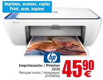 Promotions Hp imprimante - printer hp 2630 - HP - Valide de 21/08/2018 à 03/09/2018 chez Cora