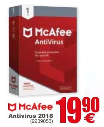 Promotions Mcafee antivirus 2018 - MC Afee - Valide de 21/08/2018 à 03/09/2018 chez Cora
