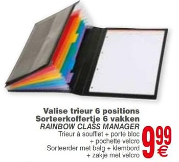 Promoties Valise trieur 6 positions sorteerkoffertje 6 vakken rainbow class manager - VIQUEL - Geldig van 21/08/2018 tot 03/09/2018 bij Cora