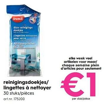 Promoties Lingettes à nettoyer - Dumil - Geldig van 15/08/2018 tot 28/08/2018 bij Blokker
