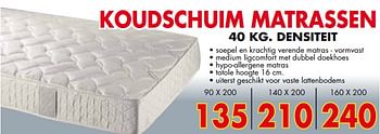 Promoties Koudschuim matrassen - Huismerk - EmDecor - Geldig van 20/08/2018 tot 30/09/2018 bij Emdecor