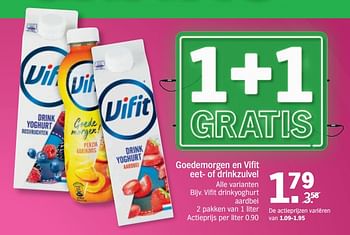 Promoties Vifit drinkyoghurt aardbei - Vifit - Geldig van 20/08/2018 tot 26/08/2018 bij Albert Heijn