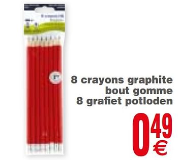Promoties 8 crayons graphite bout gomme 8 grafiet potloden - Huismerk - Cora - Geldig van 21/08/2018 tot 03/09/2018 bij Cora