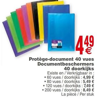 Promoties Protège-document 40 vues documentbeschermers 40 doorkijks - Huismerk - Cora - Geldig van 21/08/2018 tot 03/09/2018 bij Cora