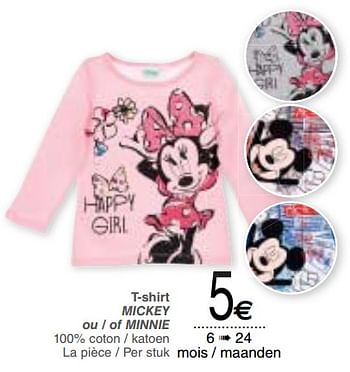 Promotions T-shirt mickey ou - of minnie - Mickey Mouse - Valide de 21/08/2018 à 03/09/2018 chez Cora