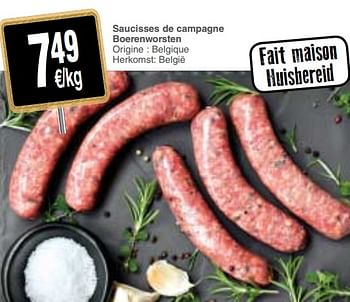 Promoties Saucisses de campagne boerenworsten - Huismerk - Cora - Geldig van 21/08/2018 tot 27/08/2018 bij Cora