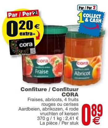 Promotions Confiture - confituur cora - Produit maison - Cora - Valide de 21/08/2018 à 27/08/2018 chez Cora