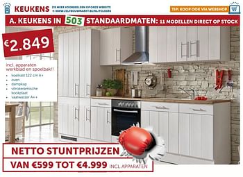 Promoties Keukens in 503 standaardmaten - Huismerk - Zelfbouwmarkt - Geldig van 21/08/2018 tot 24/09/2018 bij Zelfbouwmarkt