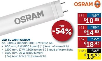 Promoties Led tl lamp osram - Osram - Geldig van 21/08/2018 tot 24/09/2018 bij Zelfbouwmarkt