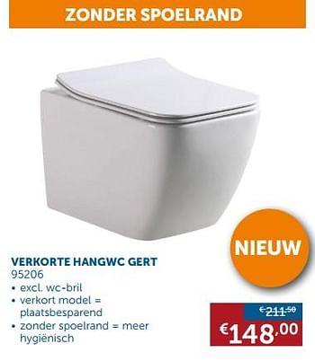 Promoties Verkorte hangwc gert - Huismerk - Zelfbouwmarkt - Geldig van 21/08/2018 tot 24/09/2018 bij Zelfbouwmarkt