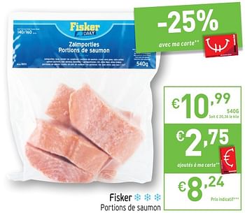 Promoties Fisker portions de saumon - Fisker - Geldig van 21/08/2018 tot 26/08/2018 bij Intermarche