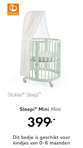 Promoties Sleepi mini mint - Stokke - Geldig van 28/07/2018 tot 25/08/2018 bij Baby & Tiener Megastore