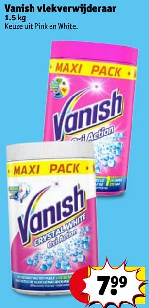 Promoties Vanish vlekverwijderaar - Vanish - Geldig van 21/08/2018 tot 26/08/2018 bij Kruidvat
