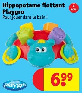Promotions Hippopotame flottant playgro - Playgro - Valide de 21/08/2018 à 26/08/2018 chez Kruidvat