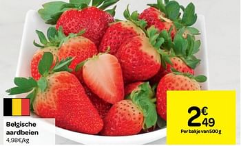 Promoties Belgische aardbeien - Huismerk - Carrefour  - Geldig van 22/08/2018 tot 27/08/2018 bij Carrefour