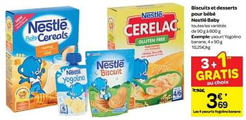 Promoties Biscuits et desserts pour bébé nestlé baby - Nestlé - Geldig van 22/08/2018 tot 27/08/2018 bij Carrefour