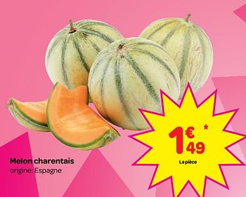 Promotions Melon charentais - Produit maison - Carrefour  - Valide de 22/08/2018 à 27/08/2018 chez Carrefour