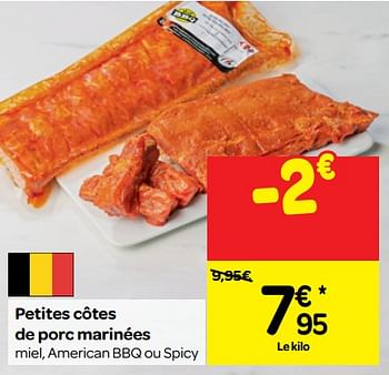 Promotions Petites côtes de porc marinées - Produit maison - Carrefour  - Valide de 22/08/2018 à 27/08/2018 chez Carrefour