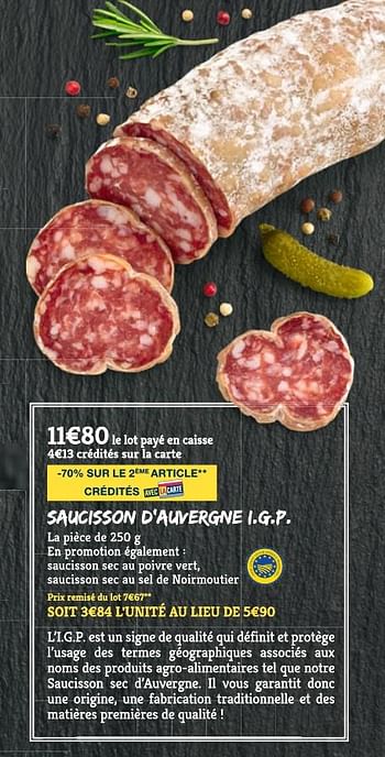 Promotions Saucisson d`auvergne i.g.p. - Produit Maison - MonoPrix - Valide de 17/08/2018 à 27/08/2018 chez MonoPrix