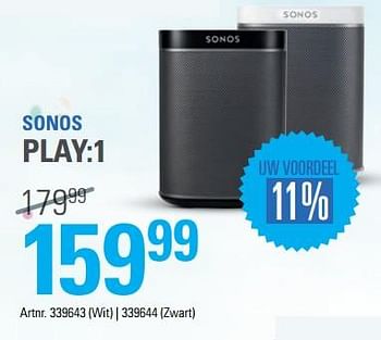 Promoties Sonos play:1 - Sonos - Geldig van 20/08/2018 tot 30/09/2018 bij Auva