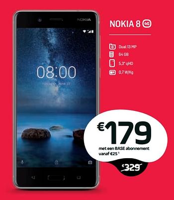 Promoties Nokia 8 - Nokia - Geldig van 22/08/2018 tot 19/09/2018 bij Base